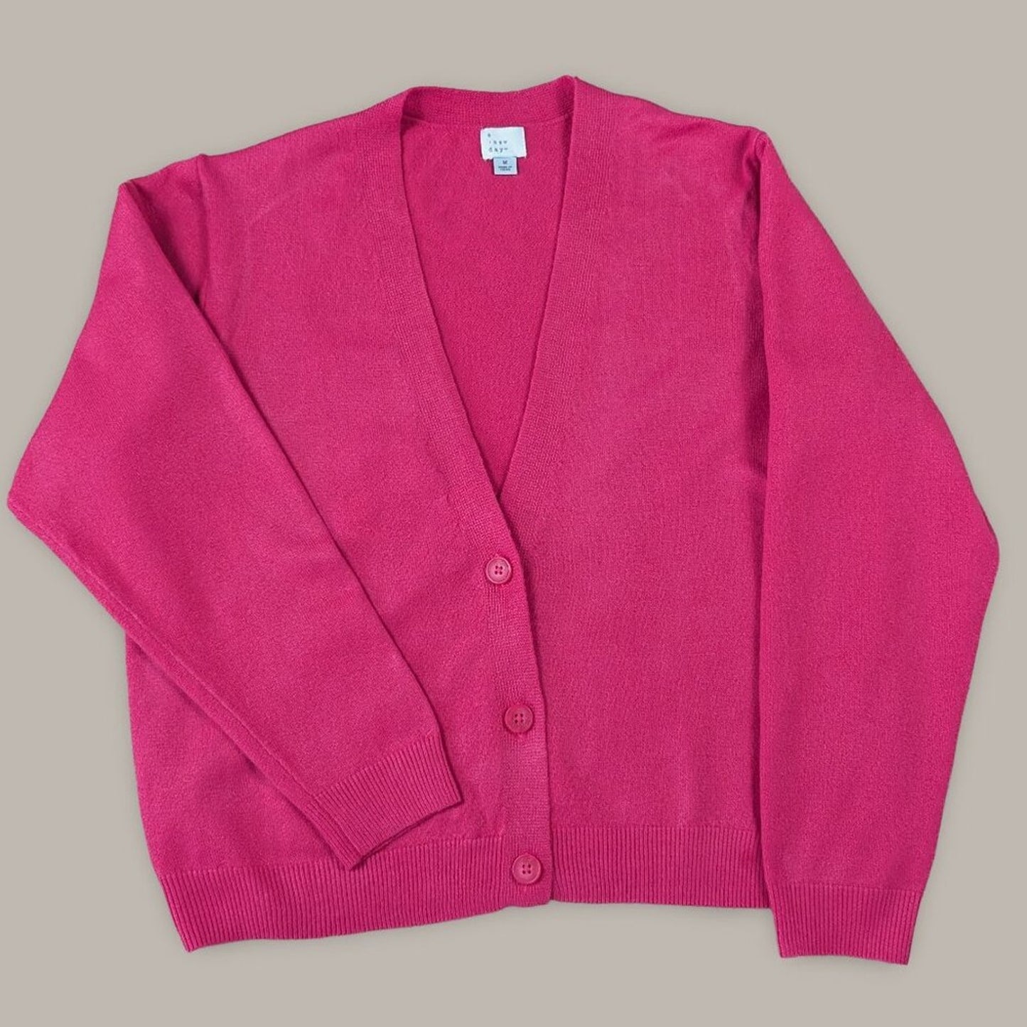 A New Day Bright Pink Cardigan Sweater - Medium