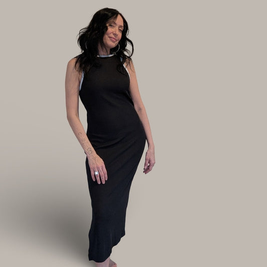 PrettyGarden Black Cutout Midi Dress - Large