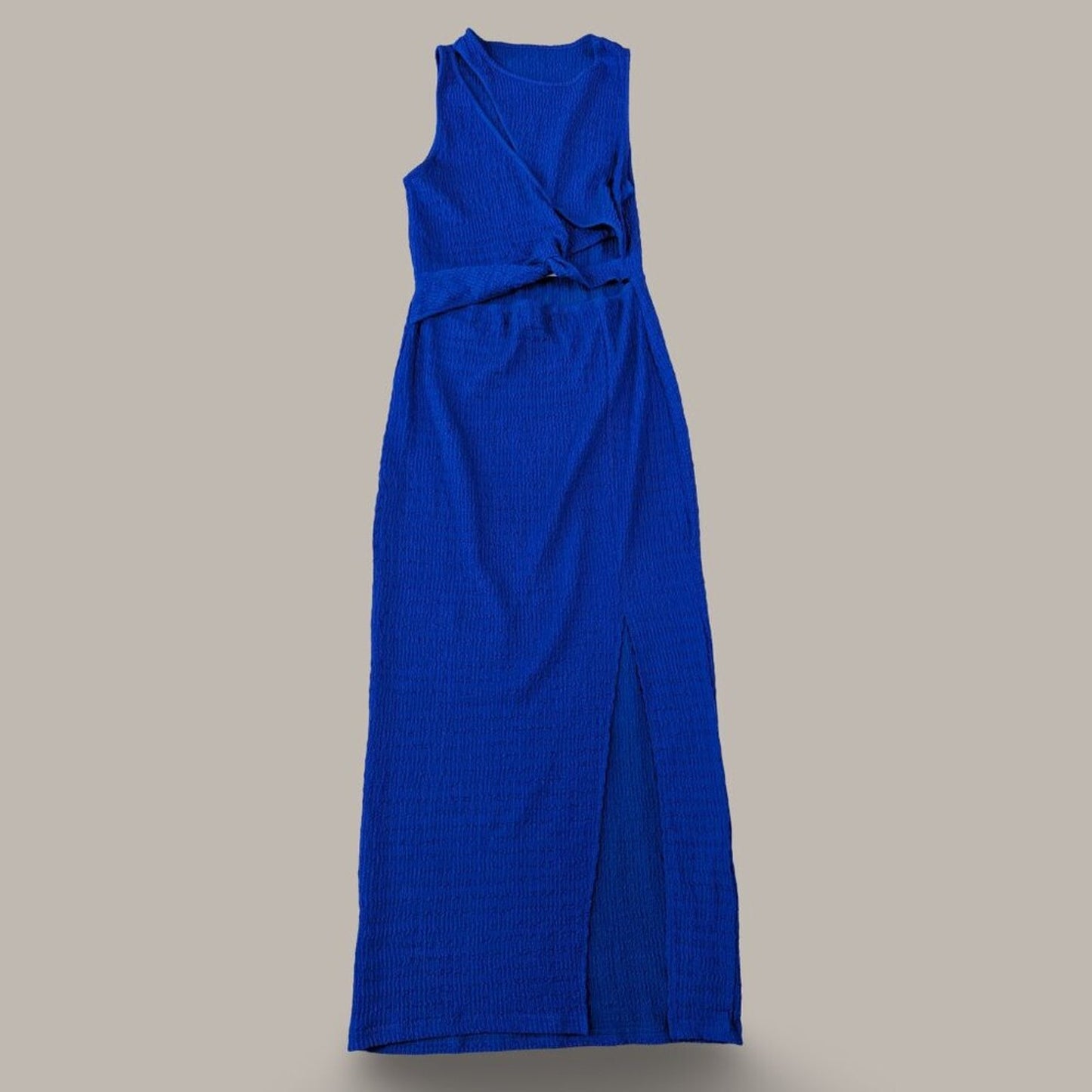 Royal Blue Cut Out Twist Front Bodydon Maxi Dress - Large