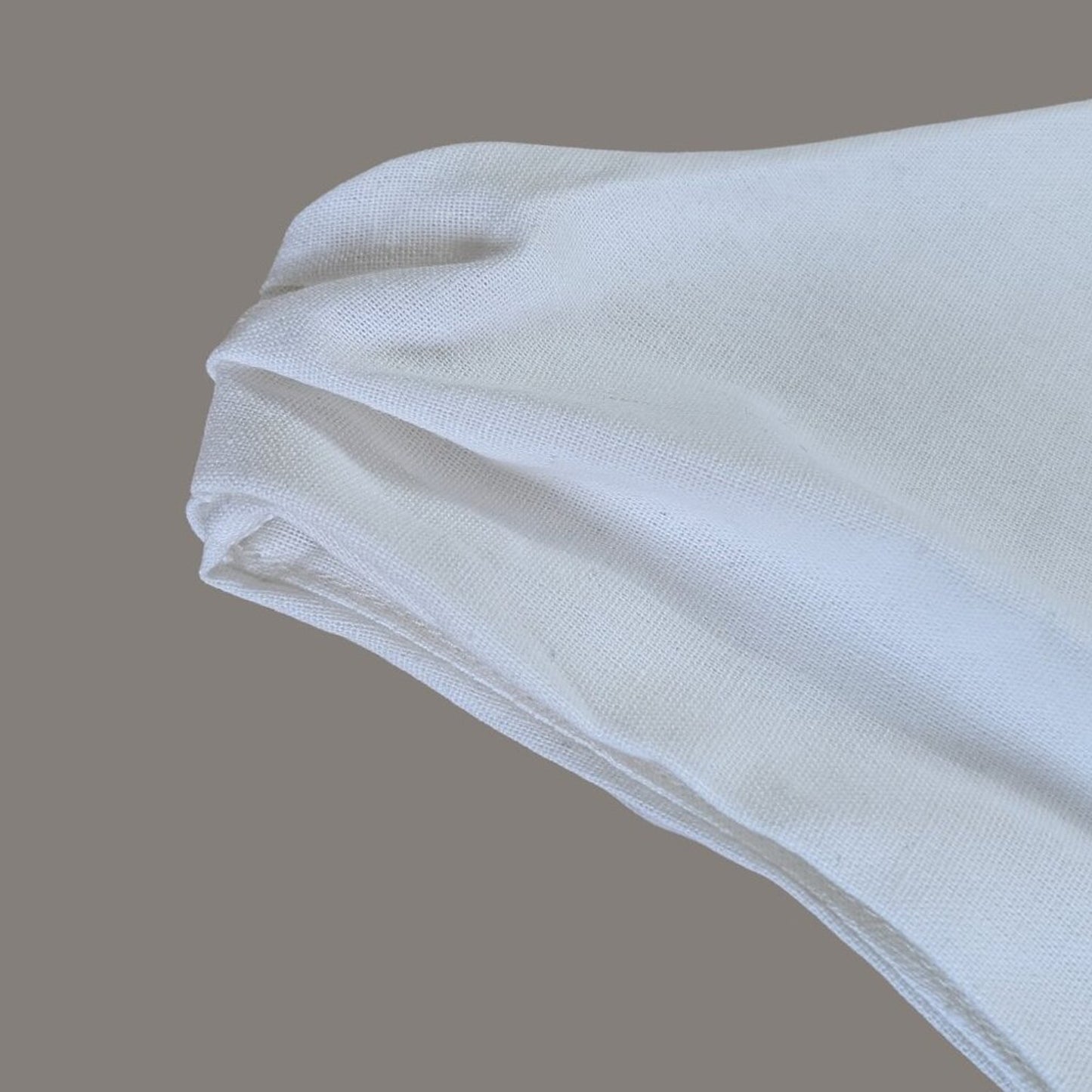 White Linen One Shoulder Mini Dress - Small
