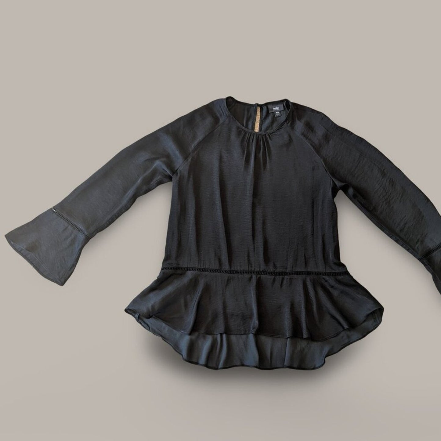 Mossimo Black Long Sleeve Peplum Blouse