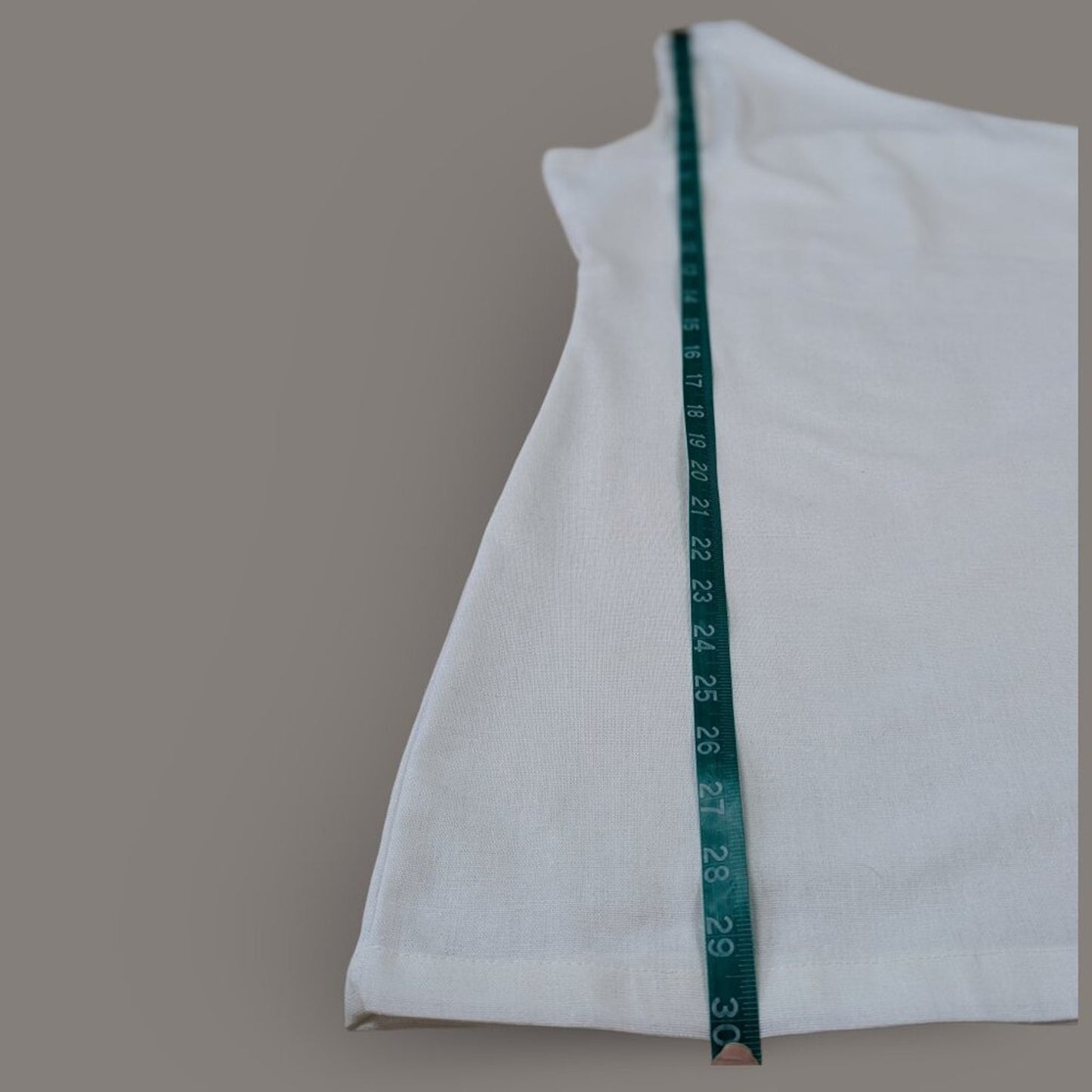White Linen One Shoulder Mini Dress - Small