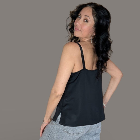A New Day Black Spaghetti Strap Camisole - Small