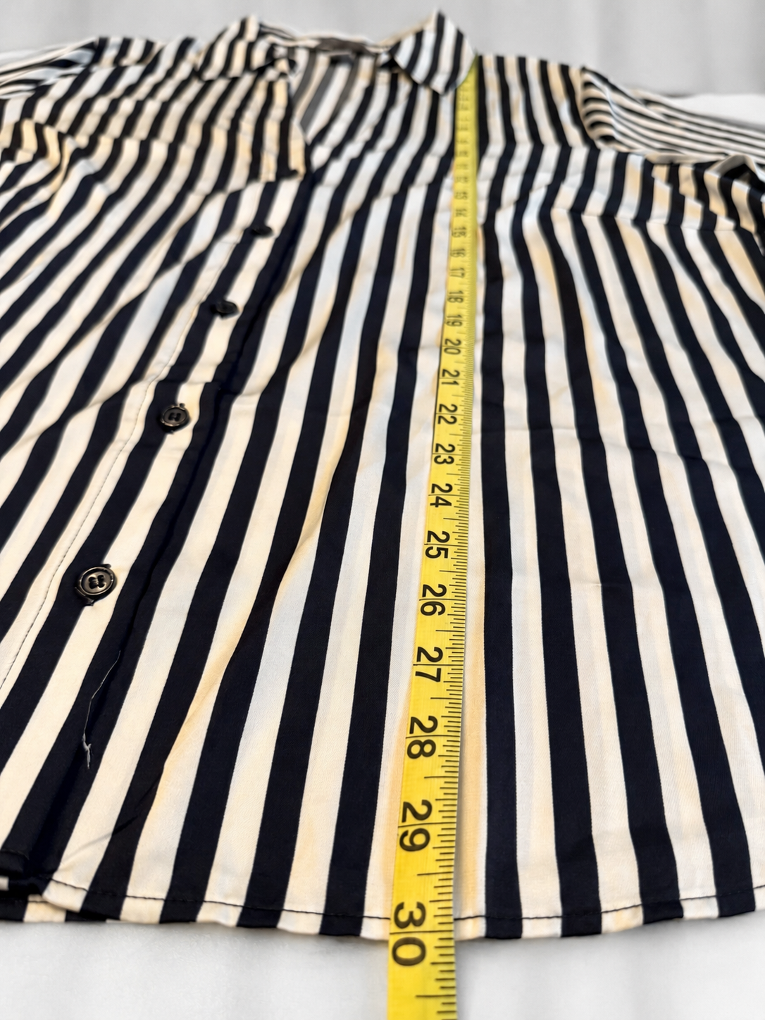 H&M Black and White Striped Button-Up Shirt - Size XL