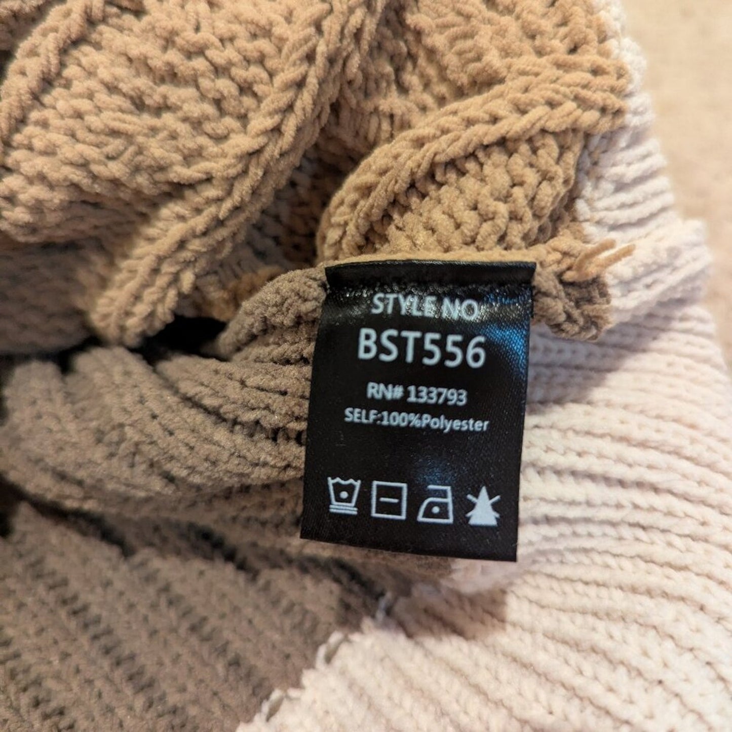 POL Tan Tones Block Knit Hooded Sweater - Small