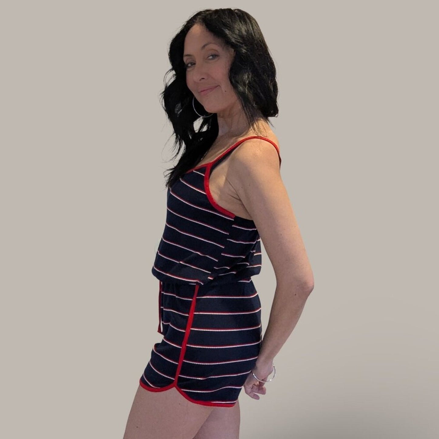 Mossimo Red, White and Blue Striped Romper - Small