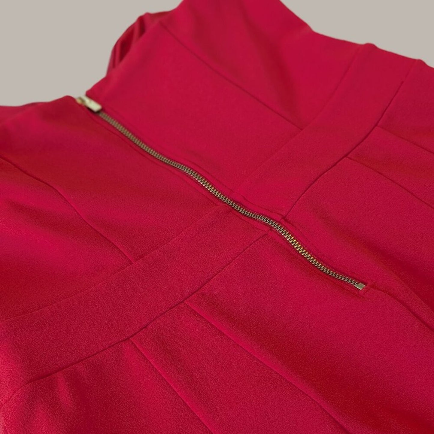 Express Red Strapless Jumpsuit with Pockets - Size 10