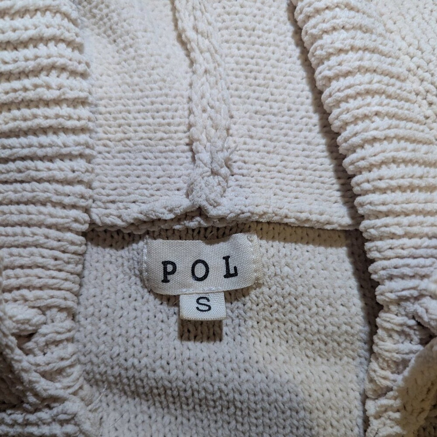 POL Tan Tones Block Knit Hooded Sweater - Small
