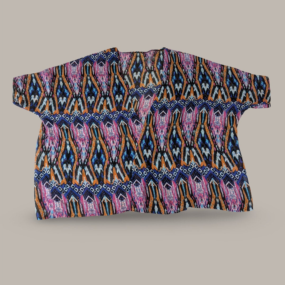 Boho Aztec Print Open Kimono - One Size
