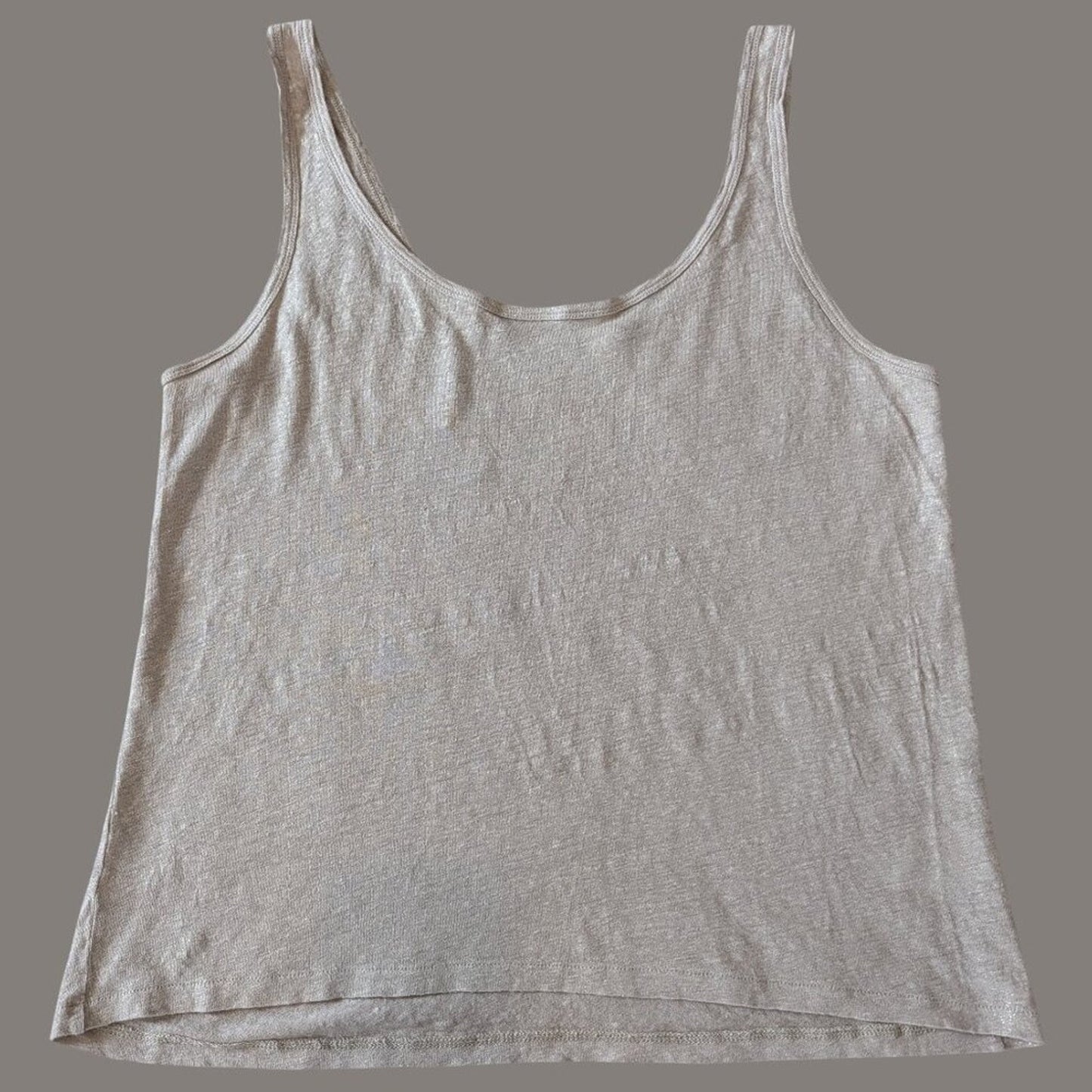 J. Crew Tan Tank Top with Gold Threading - Large
