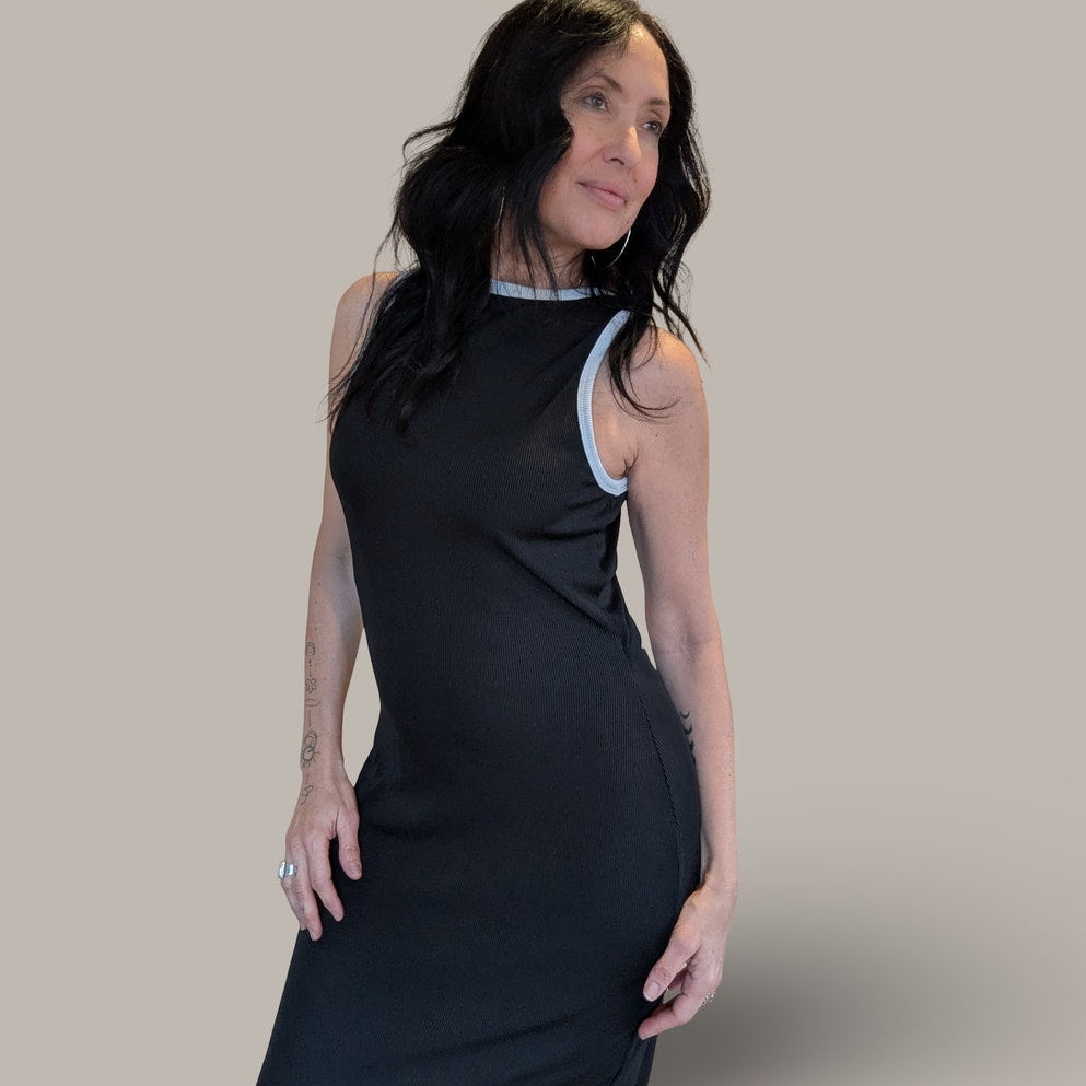 PrettyGarden Black Cutout Midi Dress - Large