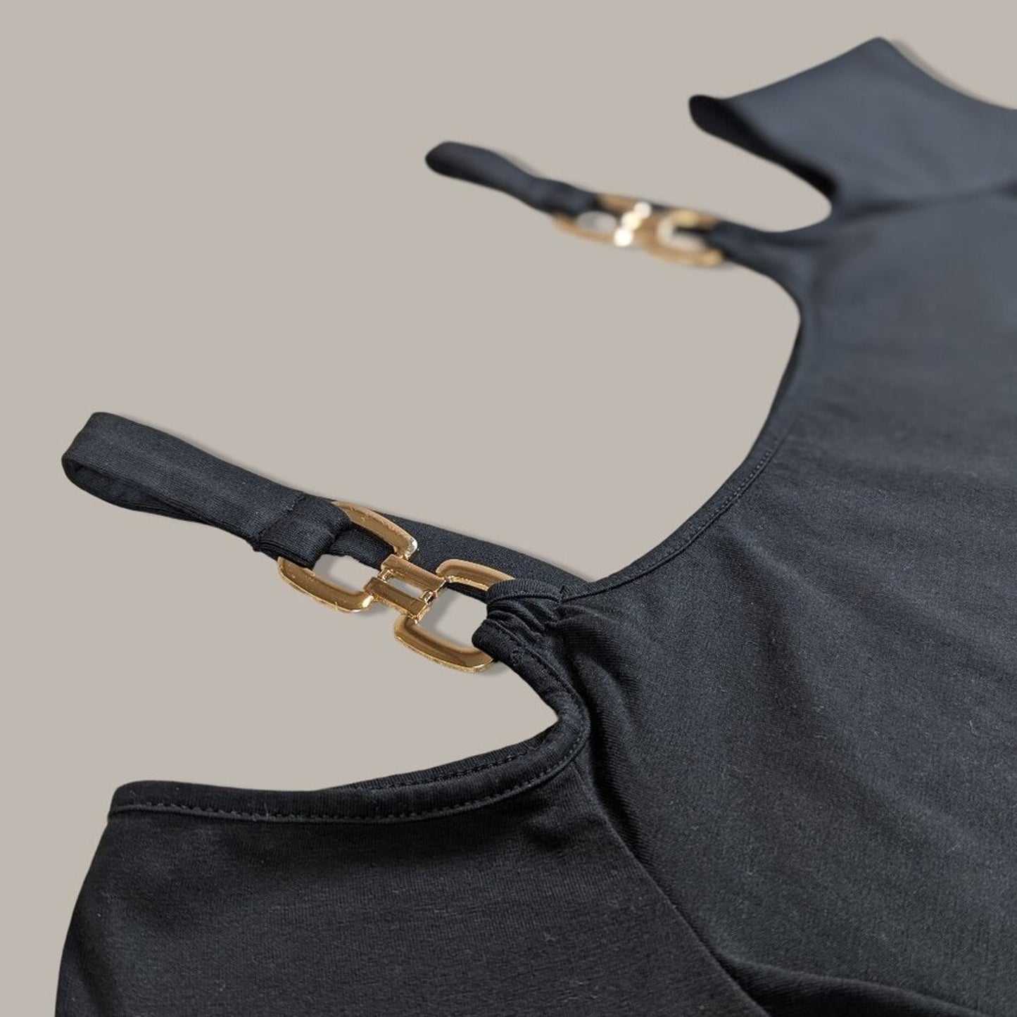 Black Short Sleeve Off the Shoulder Top - Small
