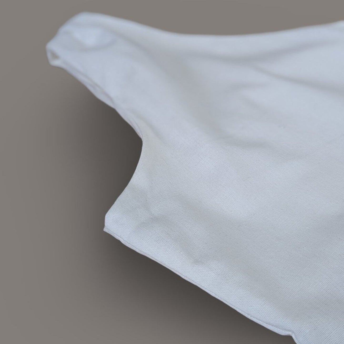 White Linen One Shoulder Mini Dress - Small