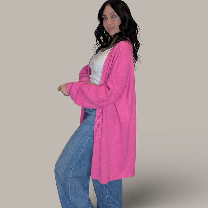 SHEIN Soft Bubblegum Pink Knit Duster Cardigan - Large