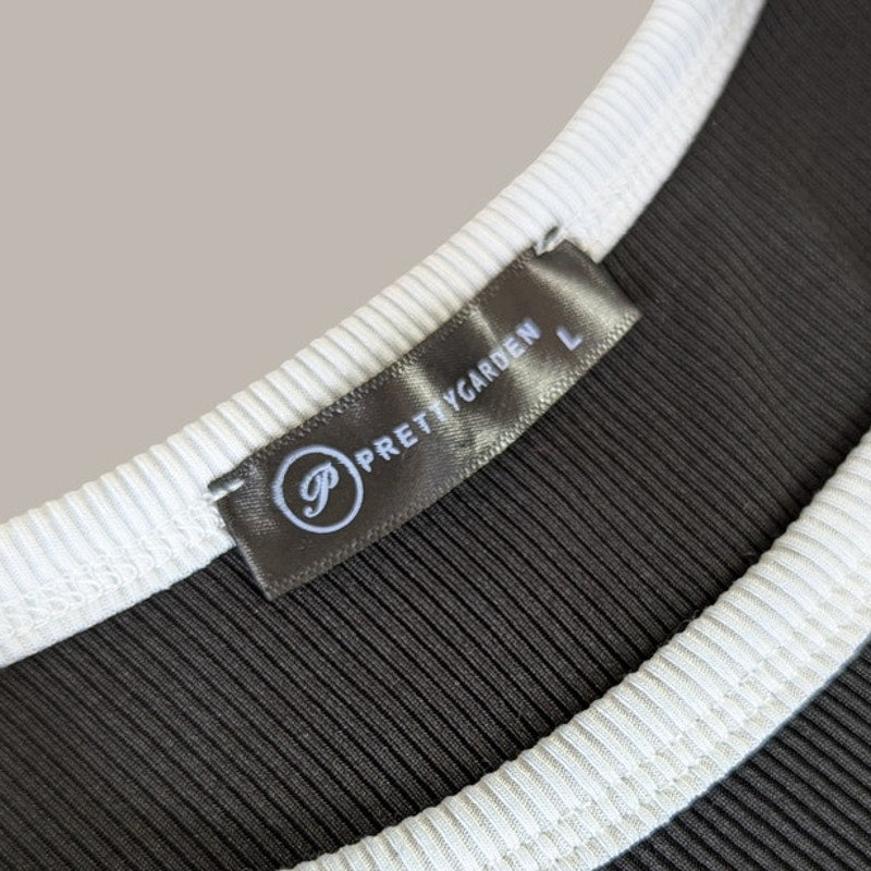 PrettyGarden Black Cutout Midi Dress - Large