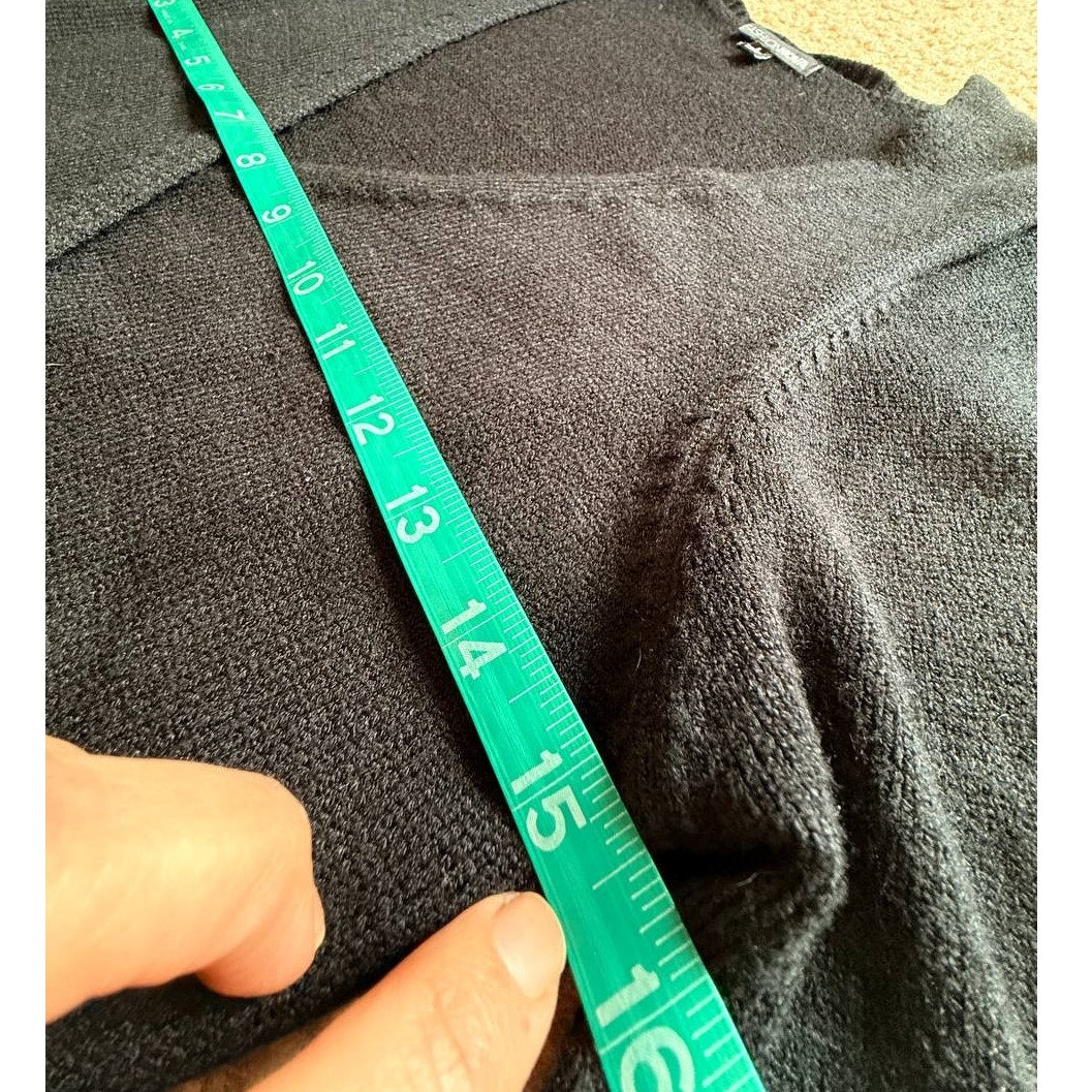 Fashion Nova Black Faux Wrap Sweater Dress – Size Large