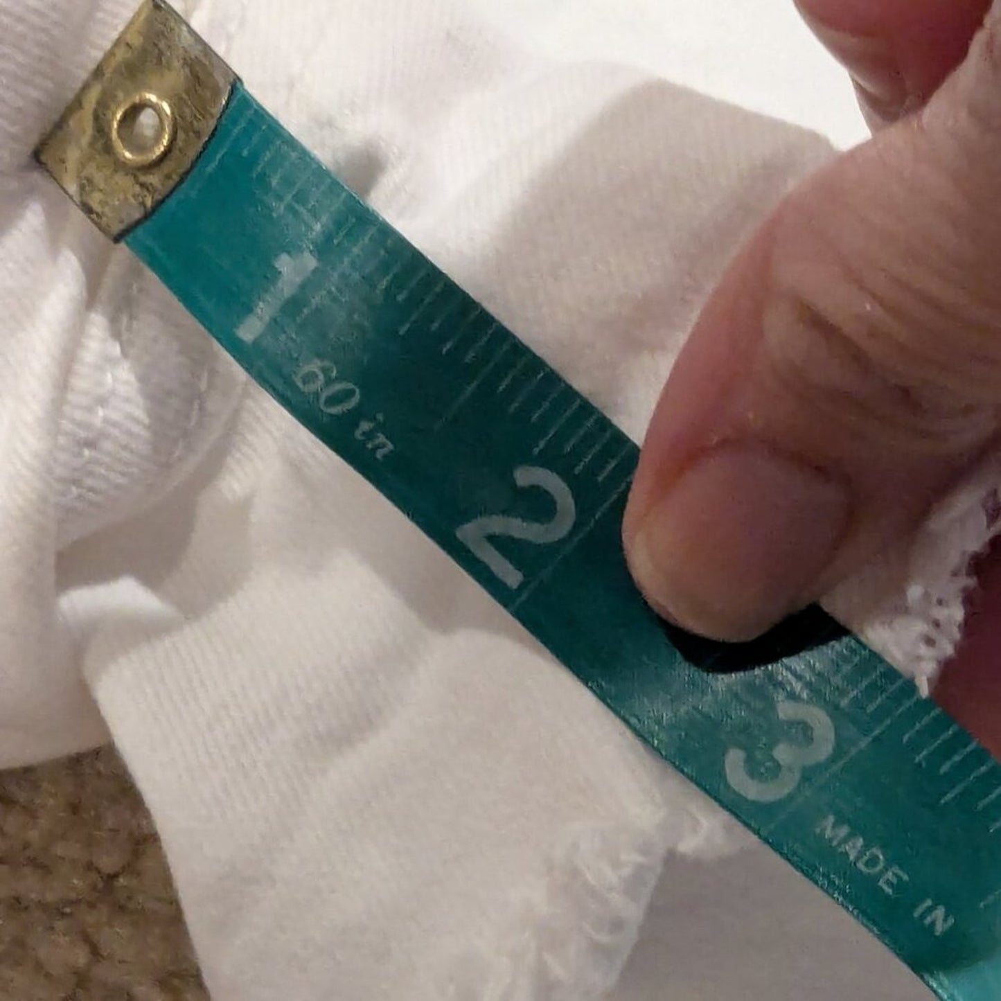 White Button Front Denim Shorts - Large