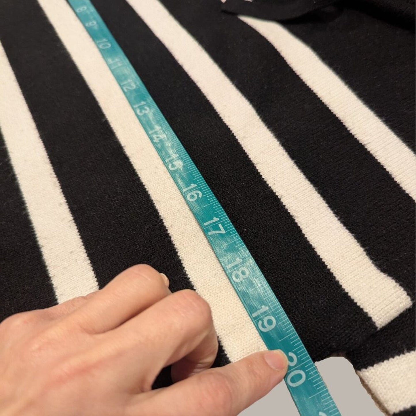 Primark Black and White Striped Hooded Sweater - Medium