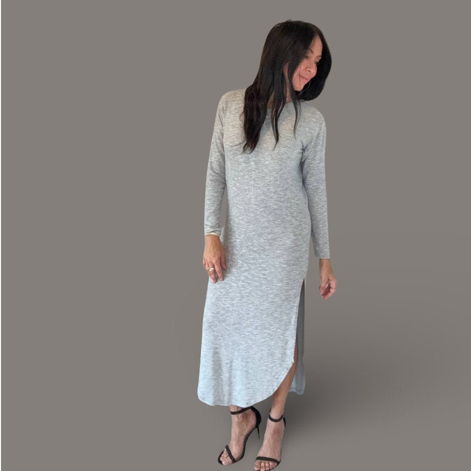 Z SUPPLY Heather Grey Jersey Knit Maxi Dress - Size XS