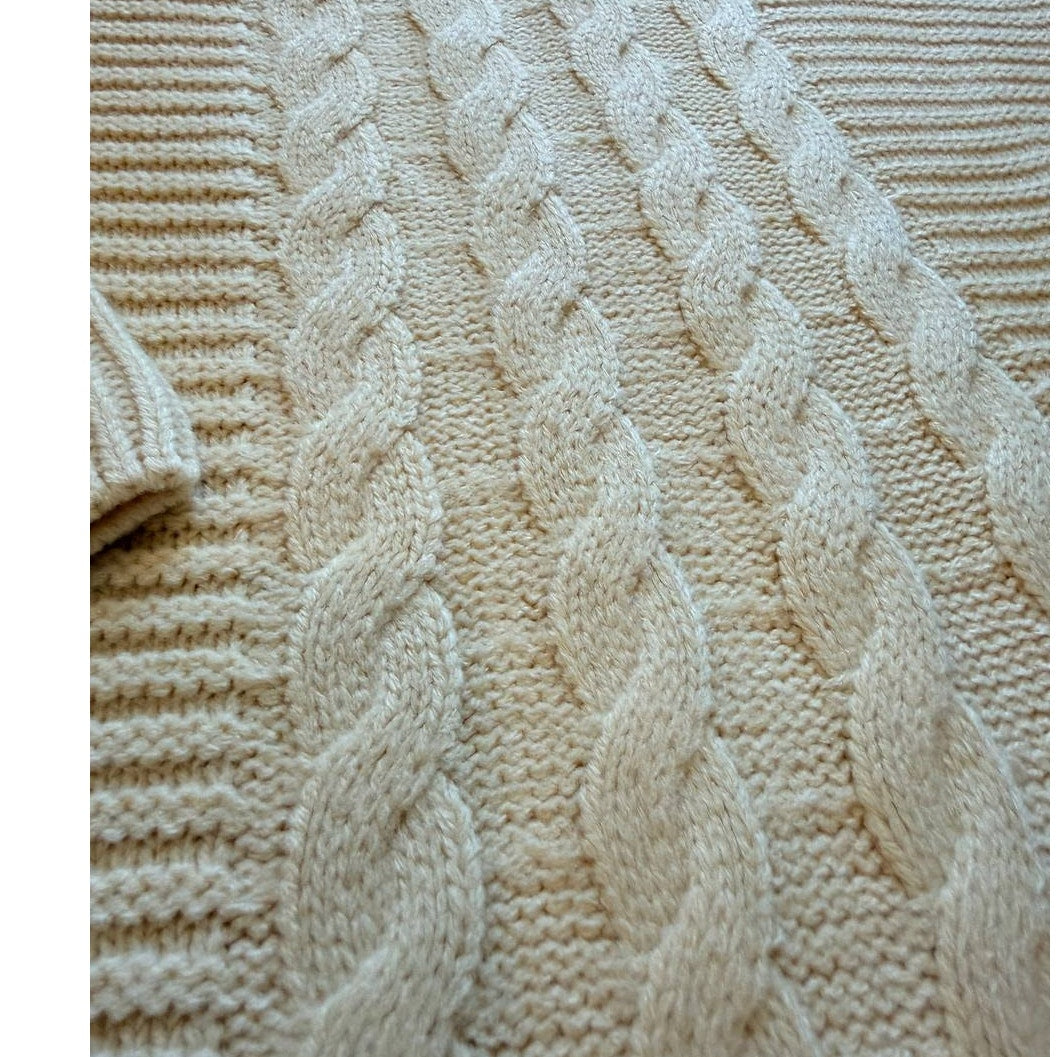 ChouYatou Cream Cable Knit Long Sleeve Maxi Sweater Dress – Size M (NWT)