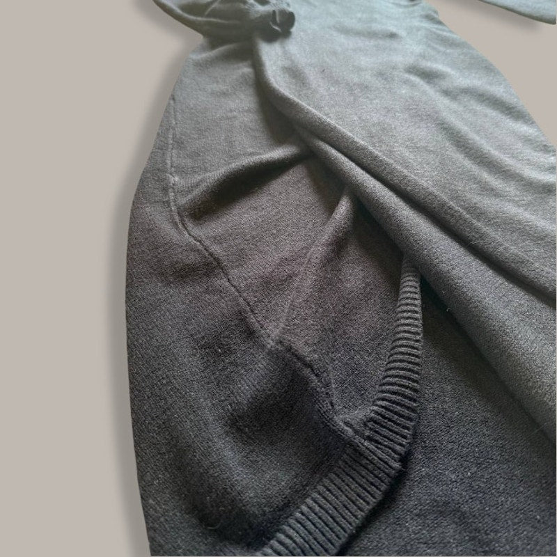 Fashion Nova Black Faux Wrap Sweater Dress – Size Large