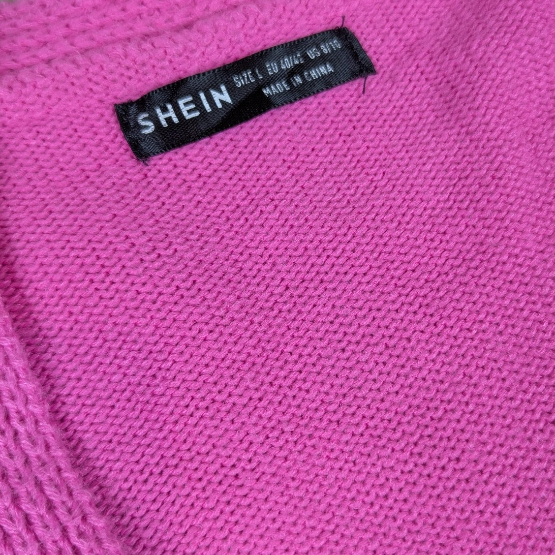SHEIN Soft Bubblegum Pink Knit Duster Cardigan - Large