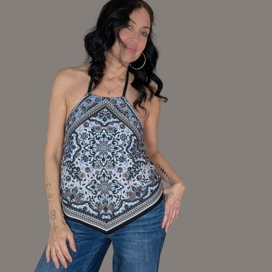 Kona Sol Handkerchief Halter Backless top - Small