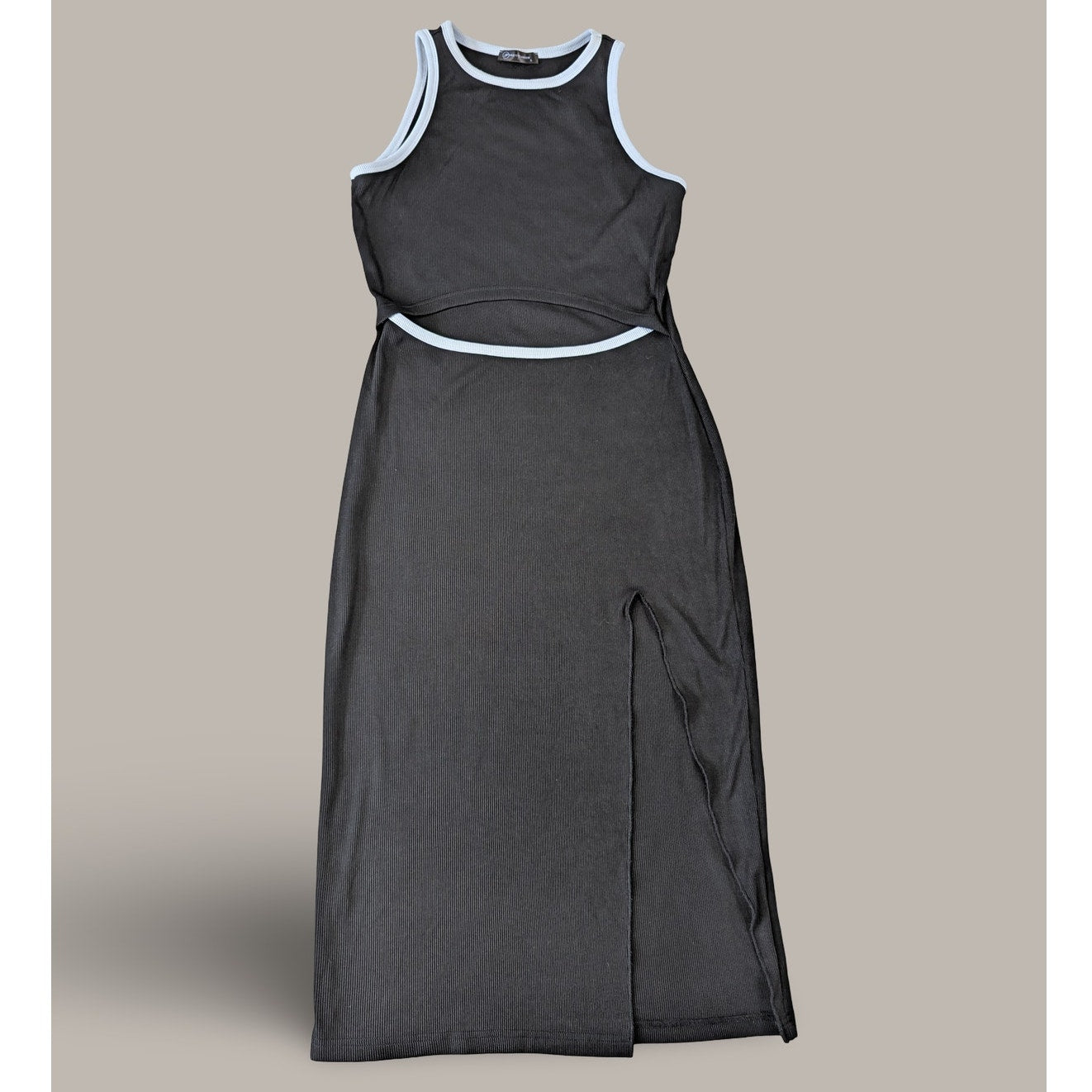 PrettyGarden Black Cutout Midi Dress - Large