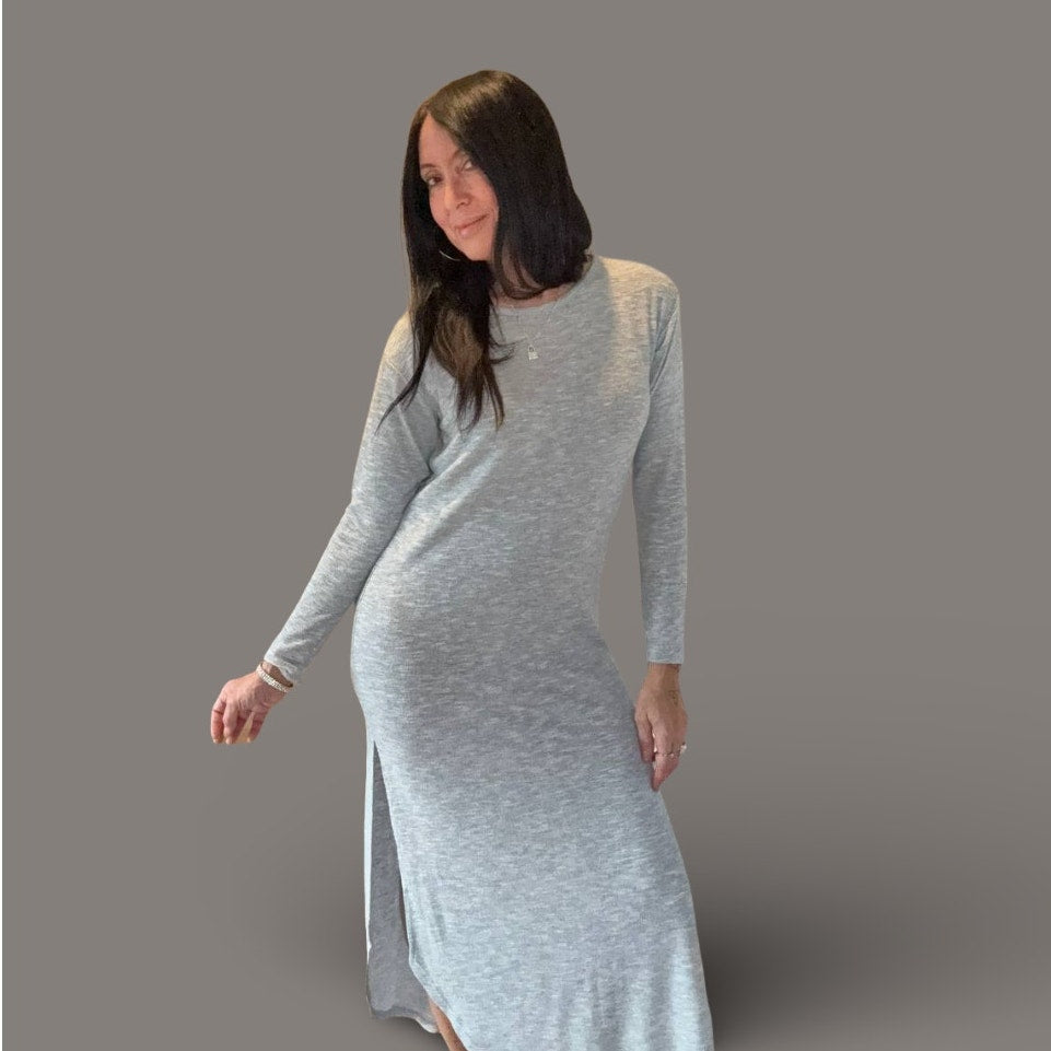 Z SUPPLY Heather Grey Jersey Knit Maxi Dress - Size XS