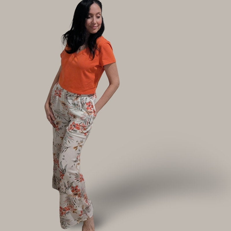 Fashion Nova Tropical Gauze Wide-Leg Pants - Large