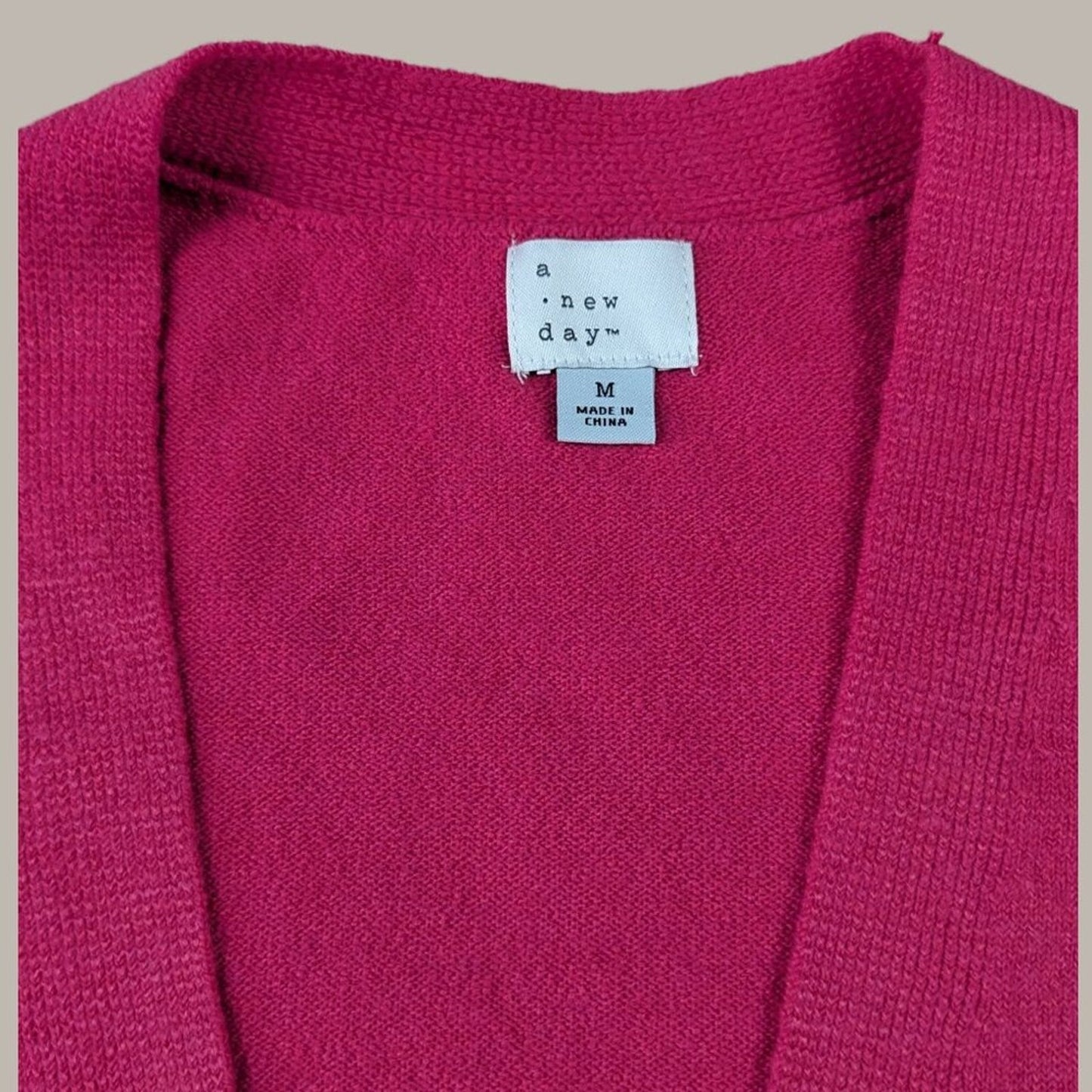 A New Day Bright Pink Cardigan Sweater - Medium