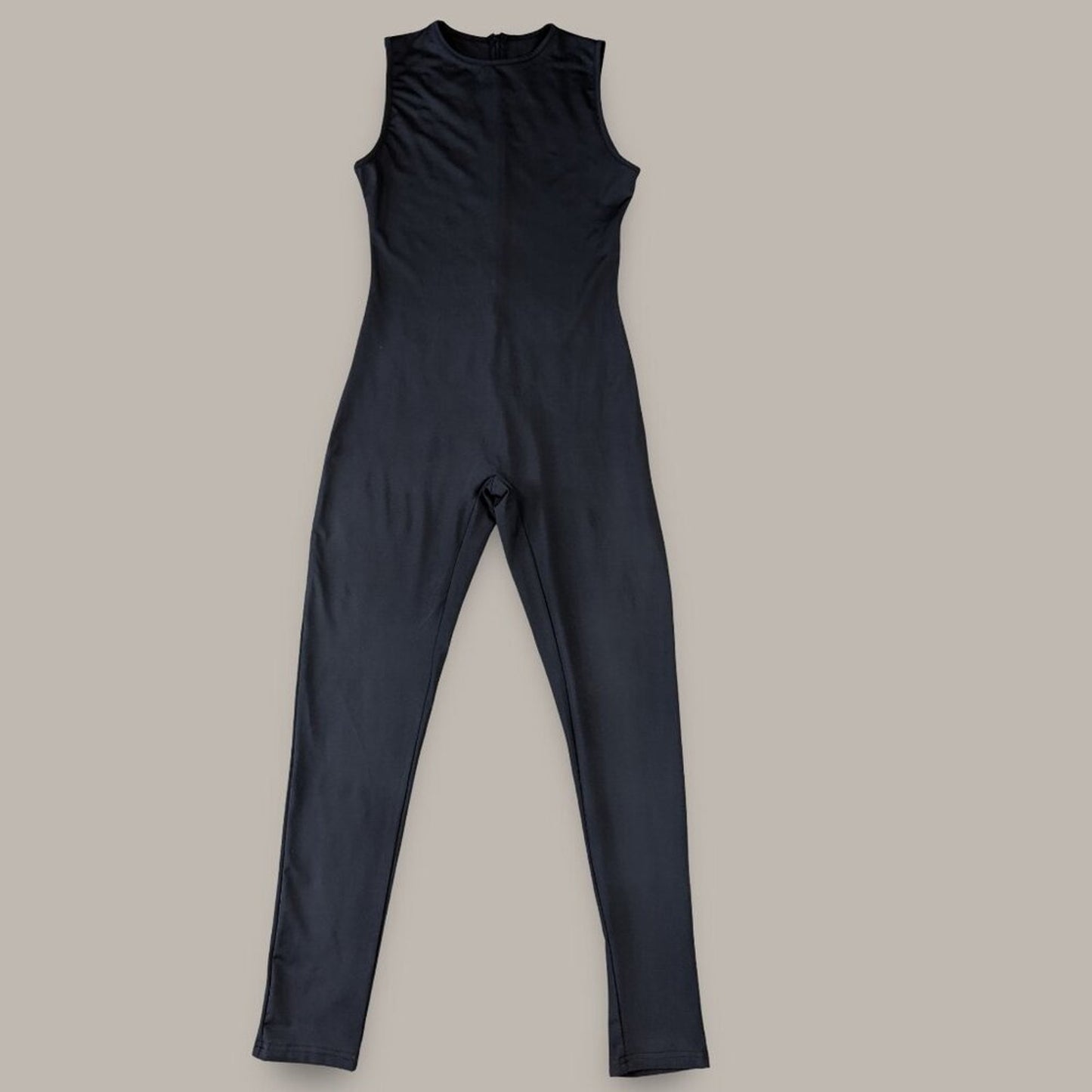 Black Sleeveless Bodycon Jumpsuit - Medium
