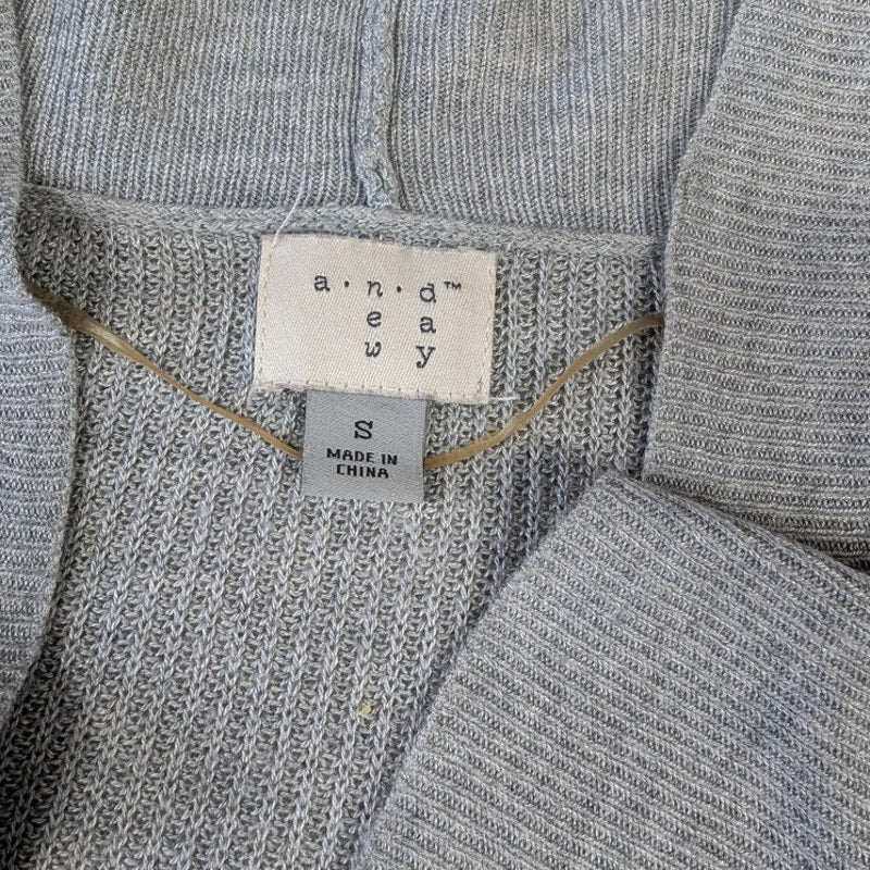 A New Day Soft Gray Ribbed Knit Cardigan - Small