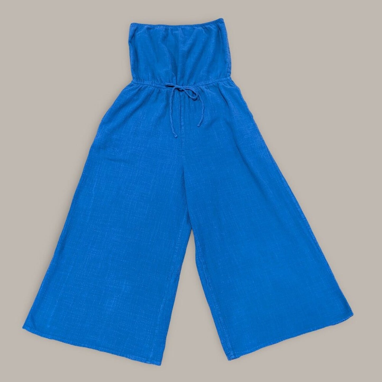 Aerie Royal Blue Gauzy Strapless Jumpsuit with Pockets - Medium