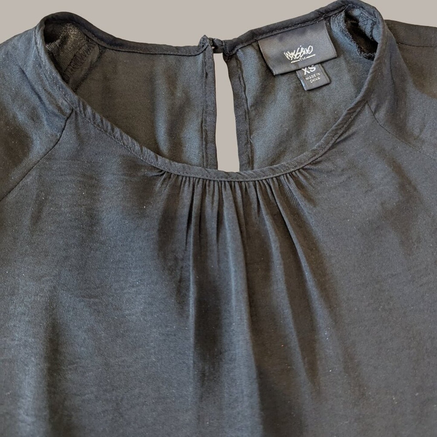 Mossimo Black Long Sleeve Peplum Blouse