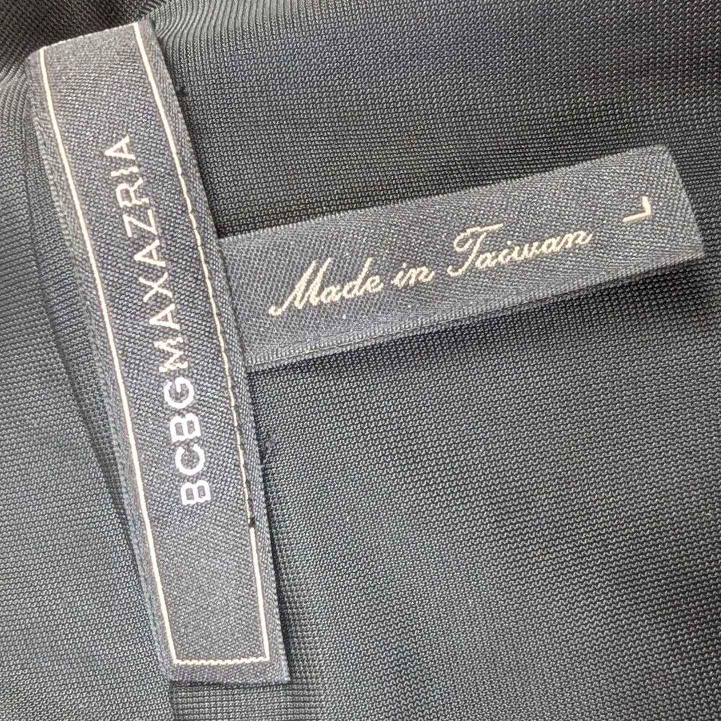 BCBG MaxAzria Black Asymmetric Midi Dress - Size Large - NWT